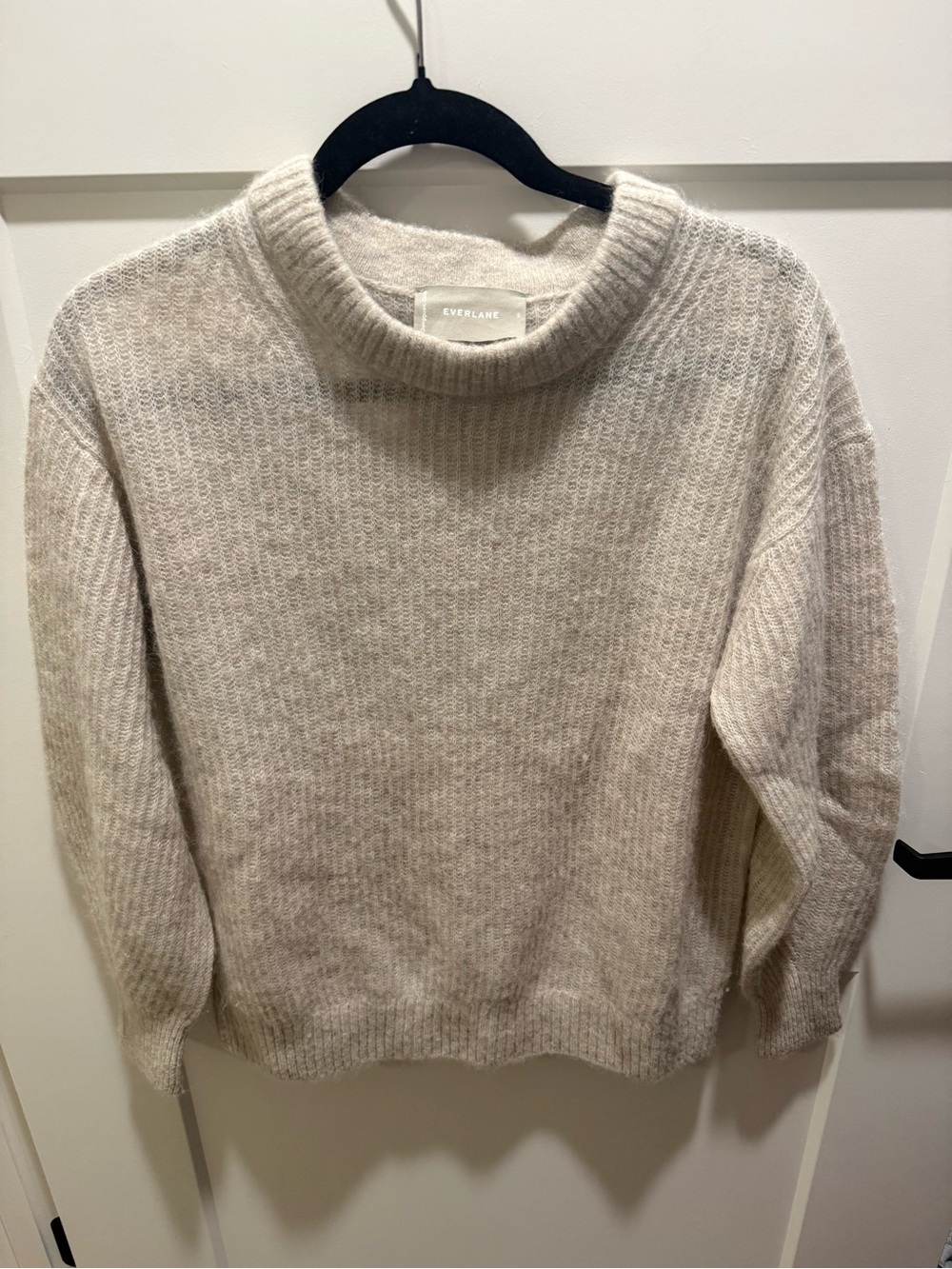 Everlane The Alpaca Crew Sweater Women S Oatmeal Beige Merino Wool Blend